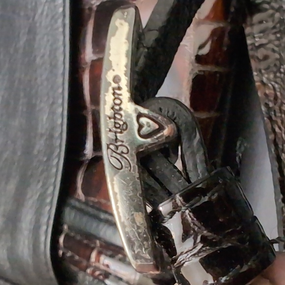 Brighton Eve Delight Women's Black/Brown Leather Small Crossbody Bag. - Picture 4 of 16